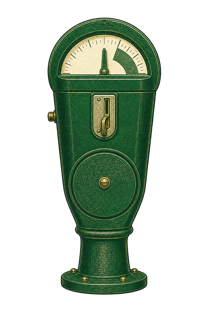 Engraved vintage parking meter